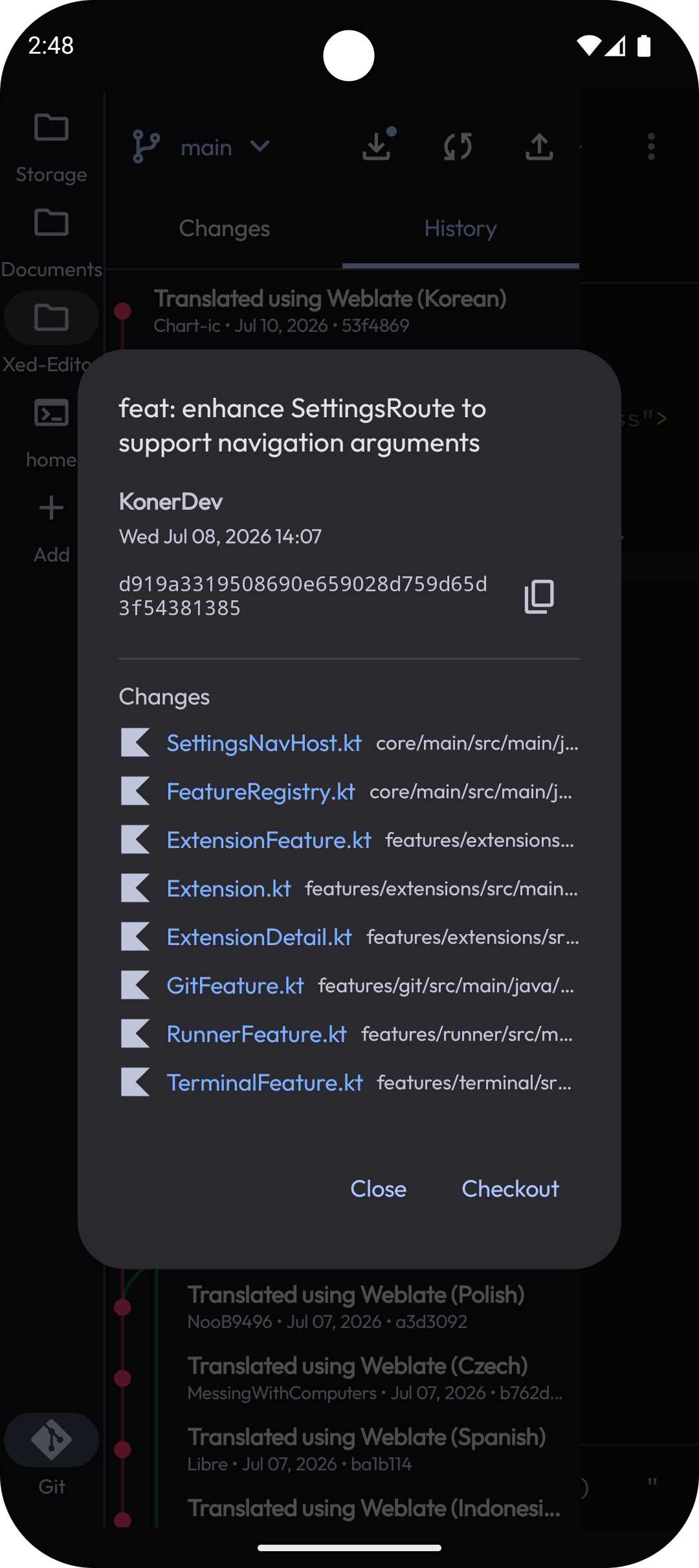 Git History Commit Screenshot